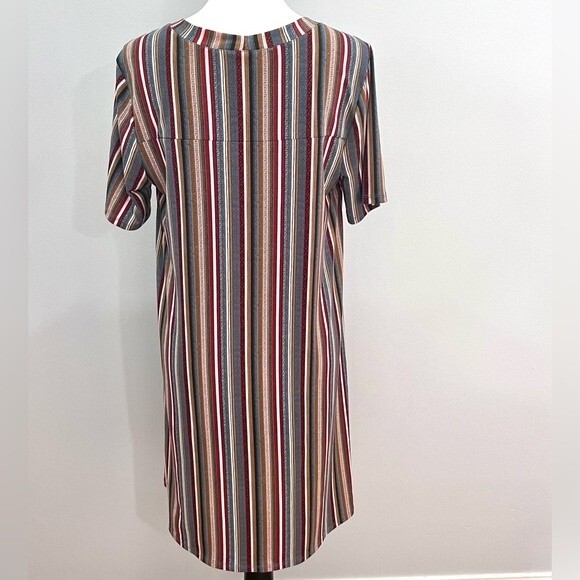BCBGeneration eclectic earth toned striped shift dress size large - Picture 4 of 6